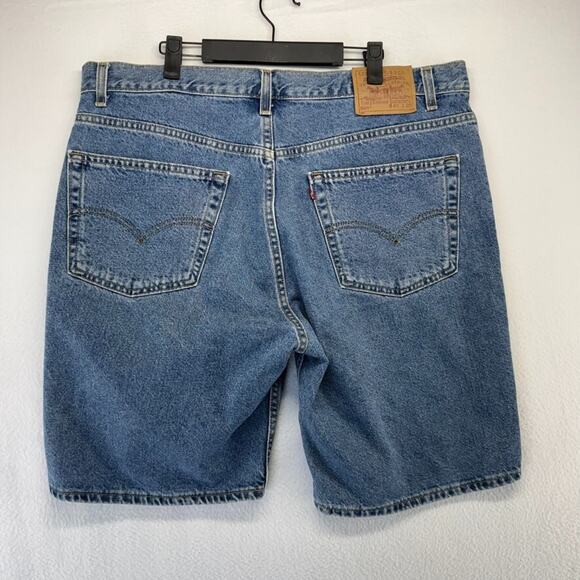 Vintage Levis Jorts Mens 40 Blue Denim Jean Regular Faded Baggy USA Made 505 y2k - Picture 1 of 9